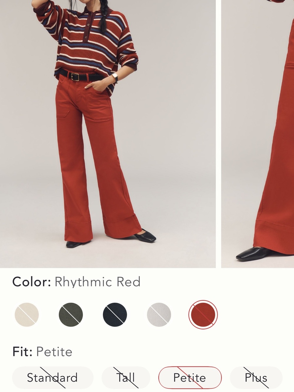 Pilcro Rhythmic Red Boot-Cut Petite Pants